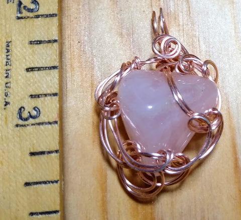 A Rose is a Rose-- Rose Quartz in Rose-gold plated wire