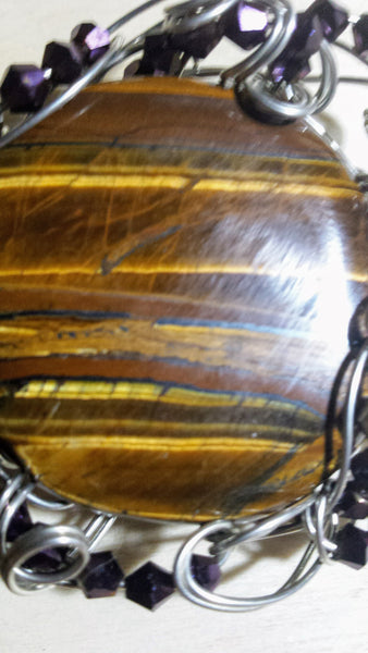 Ornate Tigerseye Pendant - Antika Nueva