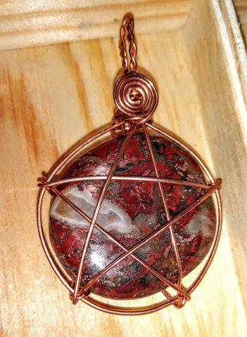 Rock Star Pendant-- Jasper and Copper