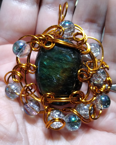 Sea Garden--Labradorite in Bronze Wire