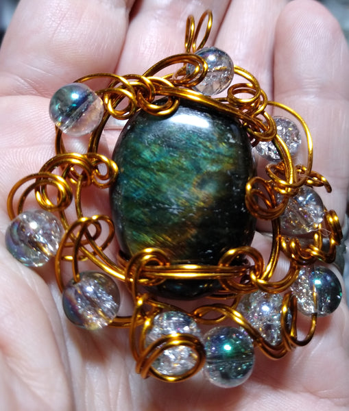 Sea Garden--Labradorite in Bronze Wire