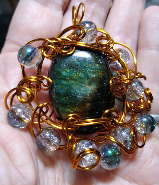 Sea Garden--Labradorite in Bronze Wire