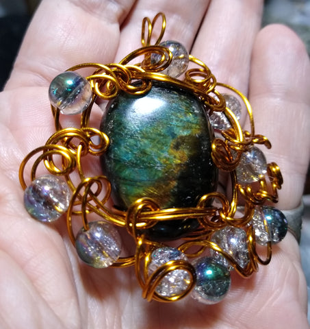 Sea Garden--Labradorite in Bronze Wire