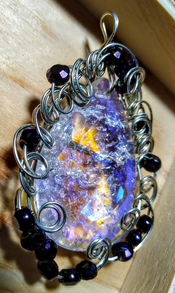 Purple from Light To Dark To Light Art Glass Pendant