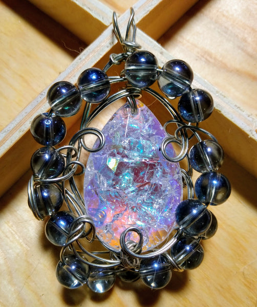 Dark and Light Water Art Glass Pendant