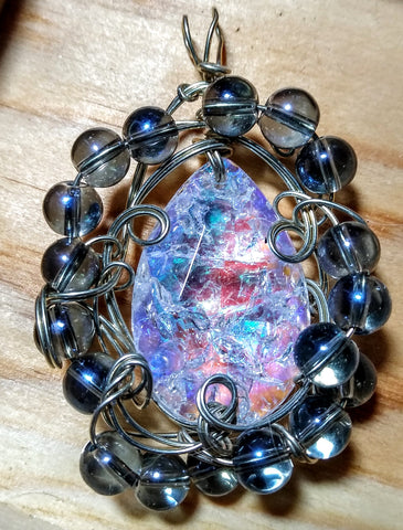 Dark and Light Water Art Glass Pendant