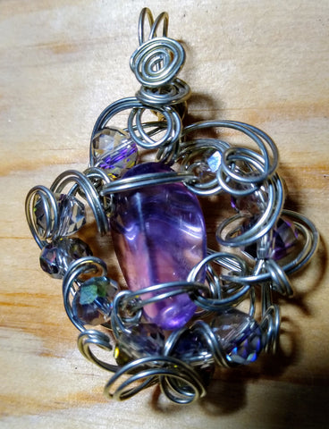 Amethyst and Crystals Pendant