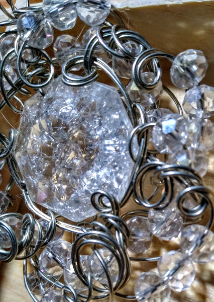 Shades of Snow --Vintage Art Glass Pendant