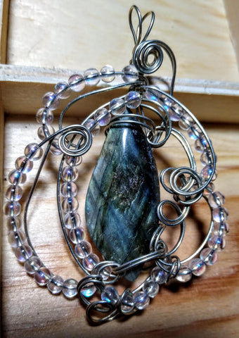 Mermaid's Wing Labradorite Pendant