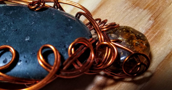 Antiquity-- Kumbaba Jasper and Polish Amber pendant