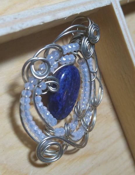 Blue Serenity Lapis and Opalite Pendant