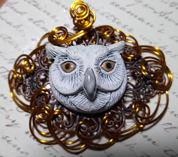 Victoriana Owl Pendant