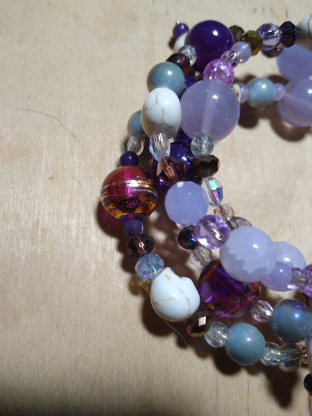 Christopher's Madly Purple Gothic Bracelet With Skulls
