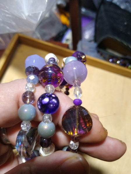 Christopher's Madly Purple Gothic Bracelet With Skulls