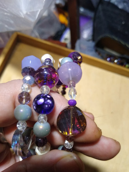 Christopher's Madly Purple Gothic Bracelet With Skulls