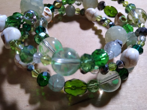 Hedgewitch Spring Green Crystal Gothic Bracelet With Skulls