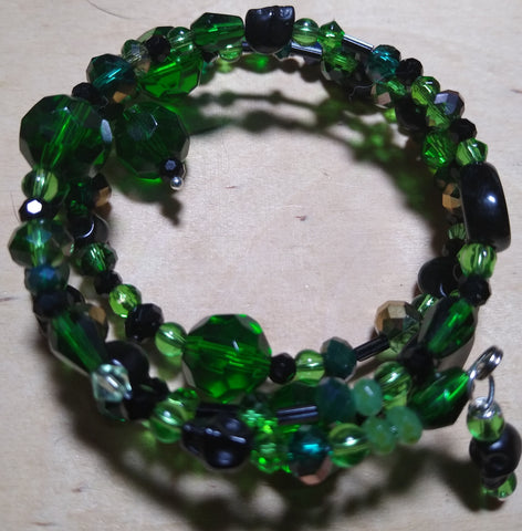 Deepwoods Witch Crystal Gothic Bracelet With Black Skulls