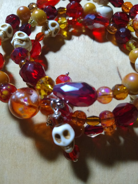 In the Pyre Crystal Gothic Bracelet With Skulls