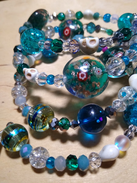The Siren's Garden--Crystal Gothic Bracelet With Skulls