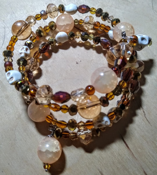 The Last of the Autumn Honey:. Crystal Gothic Bracelet With Skulls