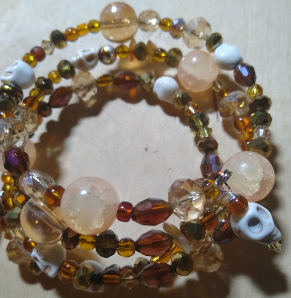 The Last of the Autumn Honey:. Crystal Gothic Bracelet With Skulls