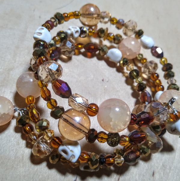 The Last of the Autumn Honey:. Crystal Gothic Bracelet With Skulls