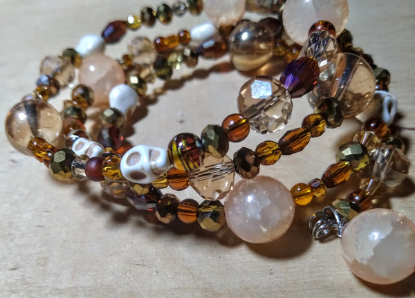 The Last of the Autumn Honey:. Crystal Gothic Bracelet With Skulls